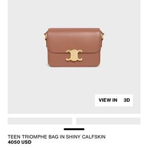 Celine Teen Triomphe Bag in Shiny Calfskin - Bronze